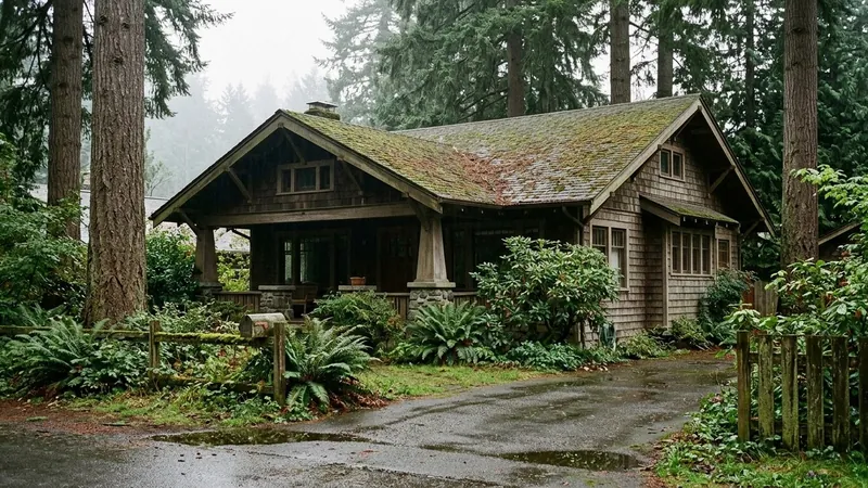 Craftsman home under evergreens, the kind of home where we offer tankless water heater repair in Amboy, WA
