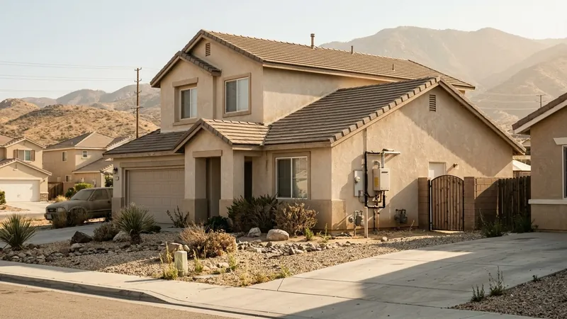 Stucco home with a tile roof, the kind of home where we offer tankless water heater repair in Montclair, CA