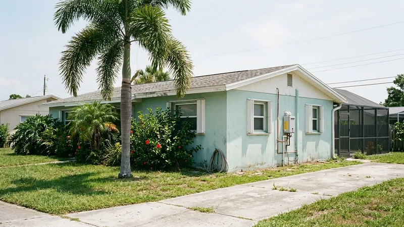 Concrete-block stucco home, the kind of home where we offer tankless water heater repair in Rockledge, FL